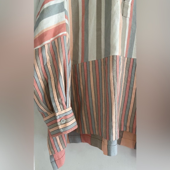 Marrakshi Life Striped Cotton Oversize Lagenlook Tunic Top Blouse Shirt Size M - Picture 4 of 5